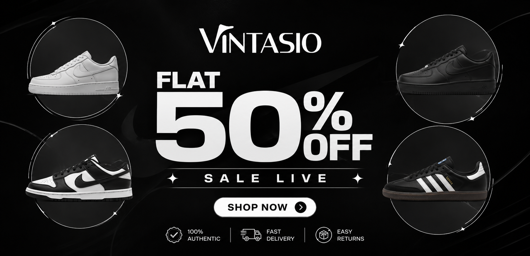 VINTASIO 50 Percent Off Banner Matrix